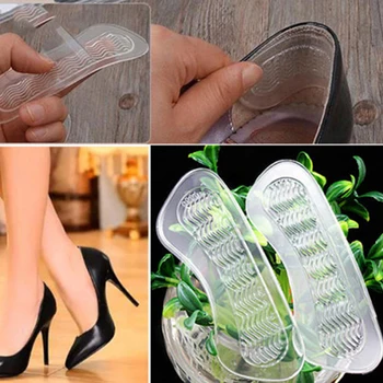 1 пара невидимых силиконовых противоскользящих подушек на высоком каблуке, подкладка для пятки, силиконовые стельки, подушка для обуви