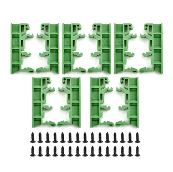 100% Абсолютно Новые 5 Комплектов Монтажных кронштейнов для печатных плат с 20 Винтами DRG-01 Зеленый пластик 4,2x1x1,8 см Подходят Для монтажных направляющих DIN 35