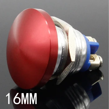 16-миллиметровая металлическая грибовидная головка, кнопка самосброса, переключатель часто открывается, красная винтовая ножка, ток 5А