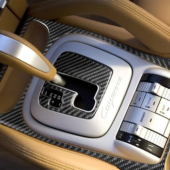 2 шт./компл. Наклейки из углеродного волокна, накладка панели автоматического переключения передач для автомобильных аксессуаров Porsche Cayenne 2003-2010