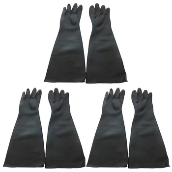 3X Перчатки для пескоструйной обработки для кабинетных перчаток для пескоструйной обработки 60x20 см