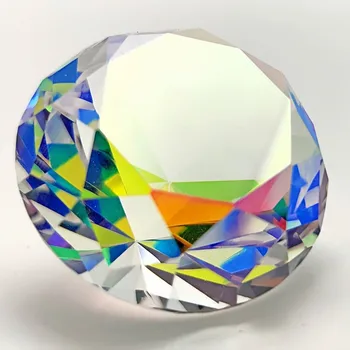 AB Colorful K9 Crystal Diamond 30-80 мм Пресс-папье Декоративное Rainbow Maker Призма Стеклянные Бриллианты Свадебное украшение для домашнего рабочего стола