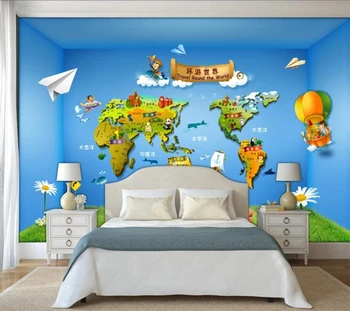 beibehang papel de parede Обои на заказ 3D фреска твердая карта мира фон детской комнаты обои для домашнего декора обои