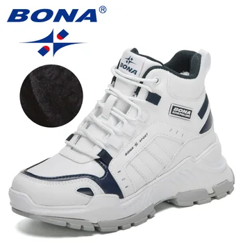 BONA 2023 / Новые дизайнерские ботильоны на платформе, женские плюшевые зимние ботинки, теплые повседневные кроссовки, женские Cormfort