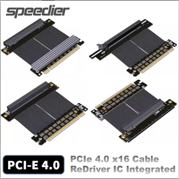 PCIe 4.0 X16 Riser Cable Re-Driver IC Встроенный Удлинитель видеокарты GEN4 для видеокарты PCI Express 5.0 16x Универсальный корпус для ПК с графическим процессором ATX