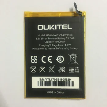 Аккумулятор Oukitel U16 Max Оригинальная Резервная Батарея Большой Емкости 4000 мАч для смартфона Oukitel U16 Max С Запасом
