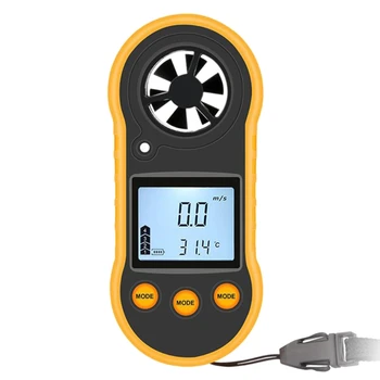 Анемометр Ручной Цифровой Измеритель Скорости Ветра с Термометром Температуры