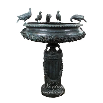 Антикварное украшение для сада, металлический фонтан для воды, животное, птица, латунная бронзовая скульптура для фонтана для воды на продажу