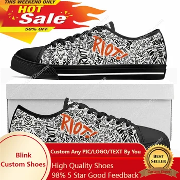 Высококачественные кроссовки Paramore Rock Band Pop с низким верхом, мужские, женские, подростковые, парусиновые Кроссовки, повседневная обувь для пары, Обувь на заказ, Черный
