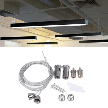 Высококачественный стальной трос длиной 2 провода/комплект 1 м для подъема различных панельных светильников, широко используемых в офисном освещении.