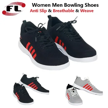 Женская Мужская нескользящая обувь для боулинга с правой стороны, дышащие кроссовки унисекс, легкая обувь для боулинга на шнуровке для начинающих, 35-46