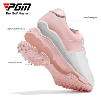 Женская обувь для гольфа PGM, водонепроницаемые противоскользящие женские легкие мягкие дышащие кроссовки, женская спортивная обувь с ремешком на ручке XZ298