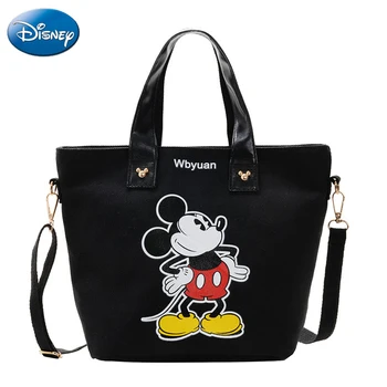 Женские сумки через плечо Disney, сумки с рисунком Микки, парусиновые сумки через плечо для девочек, модные повседневные сумки для родителей и детей