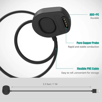 Зарядное устройство для смарт-часов Suunto 7, магнитный USB-кабель для зарядки, 39,37 дюйма/100 см, аксессуары для зарядных устройств для смарт-часов