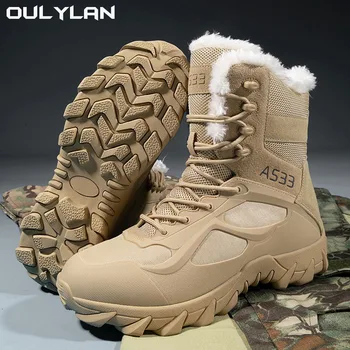 Зимние теплые военные тактические ботинки, уличная альпинистская походная обувь, мужские и женские зимние ботинки для пустыни, прочная обувь для тренировок, ботильоны