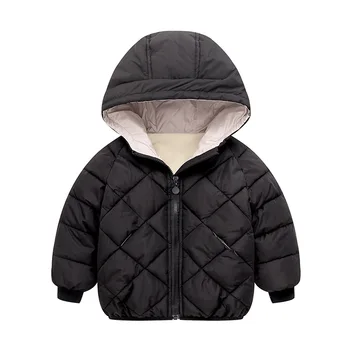 Зимняя хлопковая куртка на пуху для мальчиков и девочек 2023, модные новые однотонные толстовки, детское толстое теплое пальто для детей, куртки, пальто