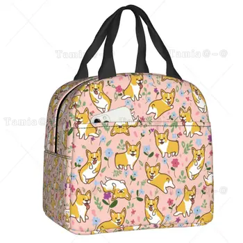 Изготовленная на заказ Милая сумка для ланча с щенком Корги, женские термоохладители, Изолированные Ланч-боксы для детской школы