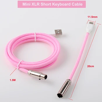 Изготовленные на заказ прямые кабели для клавиатуры Paracord USB-кабель Type C mini xlr разъем для для игровой клавиатуры