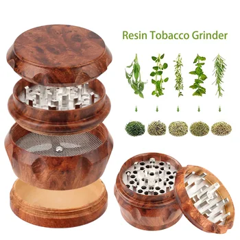Измельчители табачного дыма из смолы, 4 слоя измельчителя трав, специй, дробилка для курения табачных принадлежностей, барабанная дробилка древесного дыма