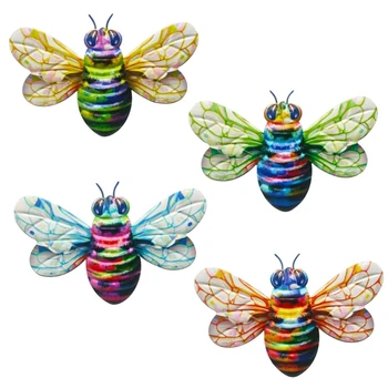 Красочные металлические пчелы настенный декор Идеально подходит для украшения дома в саду (4шт)