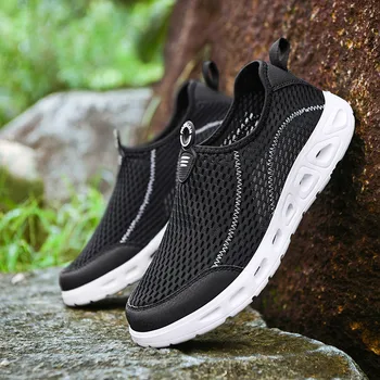 Летние Новые мужские кроссовки для бега по ручью, Спортивная обувь для бега по болоту, Сетчатая Дышащая повседневная обувь