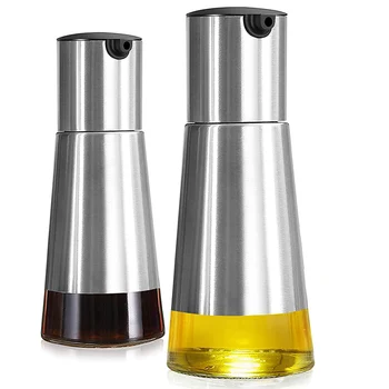 Набор дозаторов для оливкового масла и уксуса, 2 упаковки, графинчик для оливкового масла с элегантной стеклянной бутылкой и дизайном без капель.