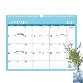 Настольный календарь на 2023-24 год, Ежемесячный планировщик, Минималистичный настольный Настенный календарь из плотной бумаги 14,7 * 11,4 дюйма, годовой календарь с несколькими разделителями