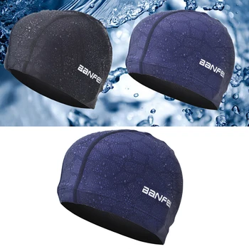 Нейлоновая шапочка для плавания из водонепроницаемой ткани с высокой эластичностью, однотонная шапочка для плавания, нейлоновое оборудование для плавания для взрослых, профессиональные купальники