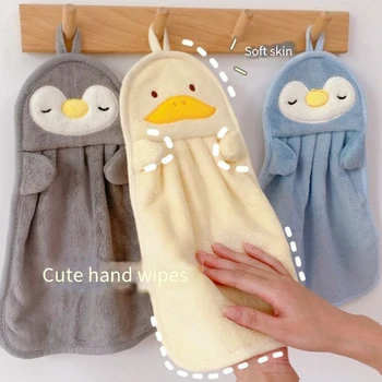 НОВОЕ полотенце для рук, подвесное впитывающее детское полотенце для рук с милым пингвином-уткой, мягкое для кожи детей