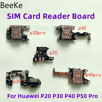 Оригинальный ремонт для Huawei P20 P30 P40 P50 Pro Plus P60 Слот для чтения SIM-карт на плате Микрофон Разъем для SD-карты Гибкий кабель