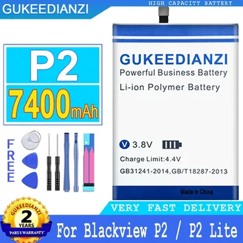 Перезаряжаемый аккумулятор для мобильного телефона емкостью 7400 мАч для 5,5-дюймовых аккумуляторов смартфонов Blackview P2 / P2 Lite / P2Lite 