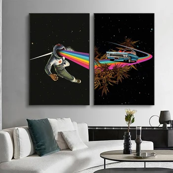 Плакат космонавта о космосе, декор комнаты, современная мода, Абстрактная живопись на холсте, Принты, картины для интерьера, Бескаркасные