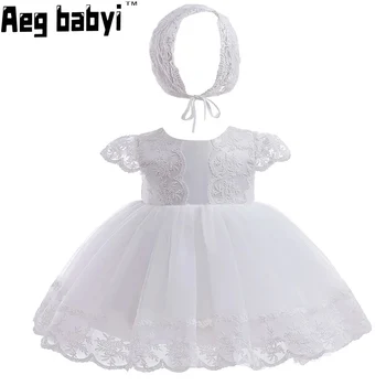 Платье для крещения девочки с милым бантом, платья принцессы для новорожденных на 1 год, платье для дня рождения, праздничное платье для малышей, крестины