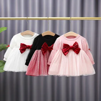 Платье Для маленьких девочек, одежда для малышей, костюм принцессы, милые весенне-осенние вечерние платья для девочек от 1 до 4 лет, детская одежда