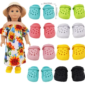 Пляжные Сандалии, Обувь для Кукол-Квакалышей для 18-Дюймовой Американской Куклы и 43-см Куклы-Реборна, Аксессуары для Одежды для Девочек Нашего Поколения, Игрушка