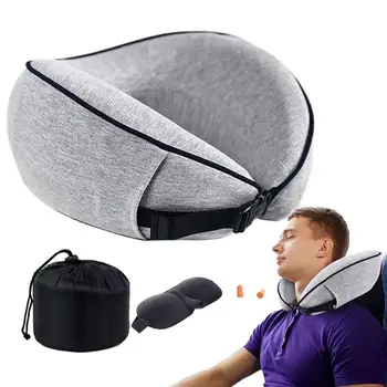 Подушка для защиты шеи автокресла, Портативная подушка для детского поезда, самолета, Эргономичная U-образная подушка из пены с эффектом памяти, Аксессуары для путешествий в автомобиле