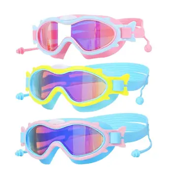 Профессиональные Красочные Детские Силиконовые Плавательные очки с защитой от запотевания и ультрафиолета, Водонепроницаемые Силиконовые Плавательные очки для детей