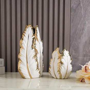 Роскошные керамические вазы Nordic Light с золотой росписью, высококачественные вазы, персонализированная гостиная, украшение веранды, шкаф для телевизора, креативный дом