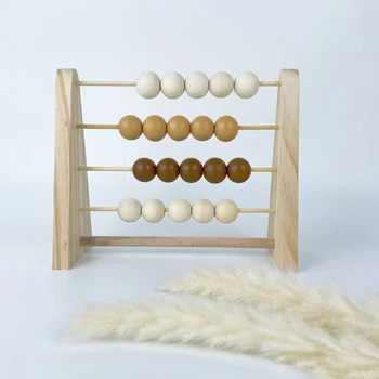 Скандинавские деревянные счеты для украшения рабочего стола в детской комнате, развивающая игрушка для раннего обучения математике, декор детской из натурального дерева