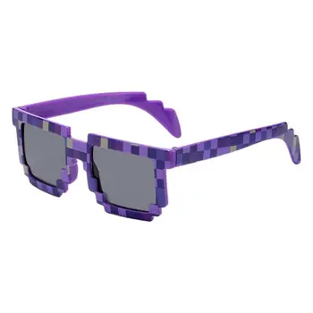 Солнцезащитные очки с пикселизацией, 8-битные солнцезащитные очки с пикселизацией в стиле пикселизированного шахтера, пикселизированные очки, сувениры для вечеринки шахтеров, реквизит для фотографий