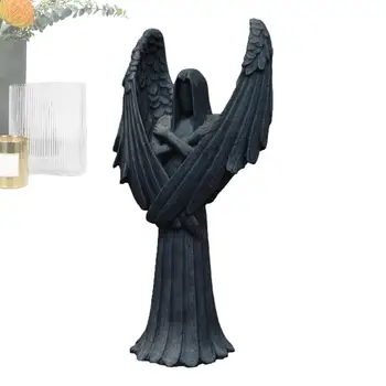Статуэтка декоративного темного Ангела из смолы, декор статуи темного Ангела из смолы, Эстетическое украшение рабочего стола для дома Темного Ангела для жизни