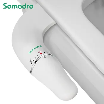 Ультратонкая насадка для биде SAMODRA для сиденья унитаза - двойная насадка, регулируемый напор воды, неэлектрический распылитель для задницы