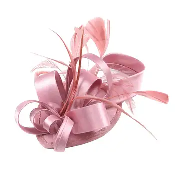 Хороший свадебный головной убор из гипоаллергенного искусственного шелка, праздничная шляпа с пером, свадебный головной убор, заколка для волос