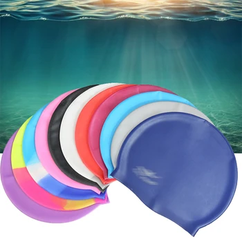 Шапочка для плавания Силиконовая водонепроницаемая шапочка для плавания для мужчин, женщин, взрослых, детей, длинные волосы, шапочки для бассейна, снаряжение для дайвинга, Эластичная шапочка, новинка